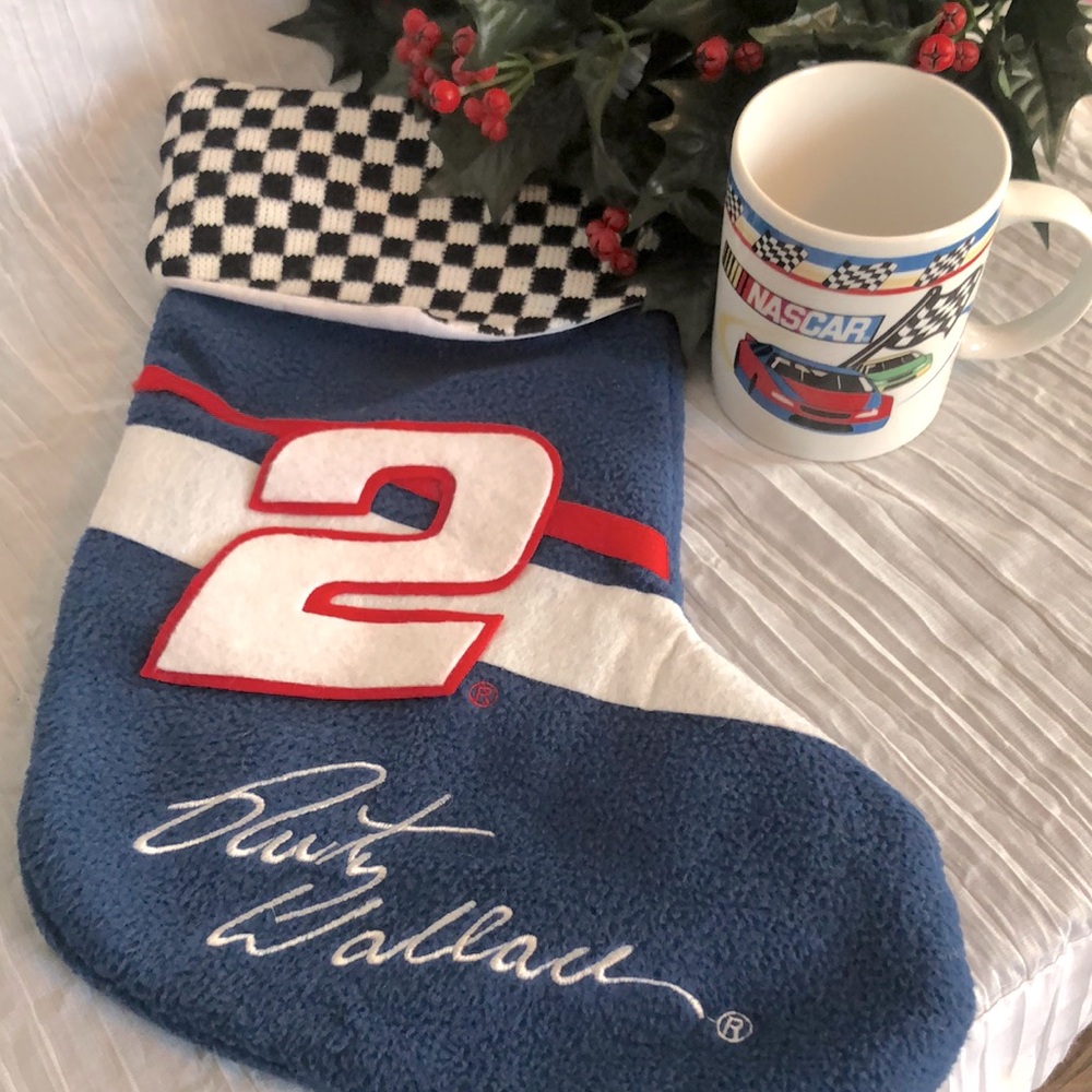 NASCAR Rusty Wallace #2 felt Christmas stocking & racing official coffee tea mug